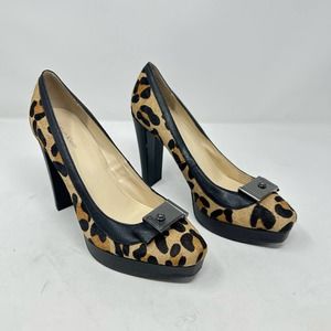 Calvin Klein Marianne Genuine Calf Hair Leopard Cheetah Heels Size 7